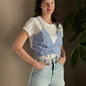 T-shirt con top Solo Tre