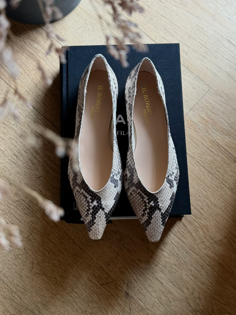 Ballerina flat in pelle stampa pitone