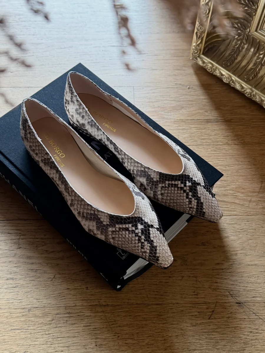 Ballerina flat in pelle stampa pitone - immagine 7