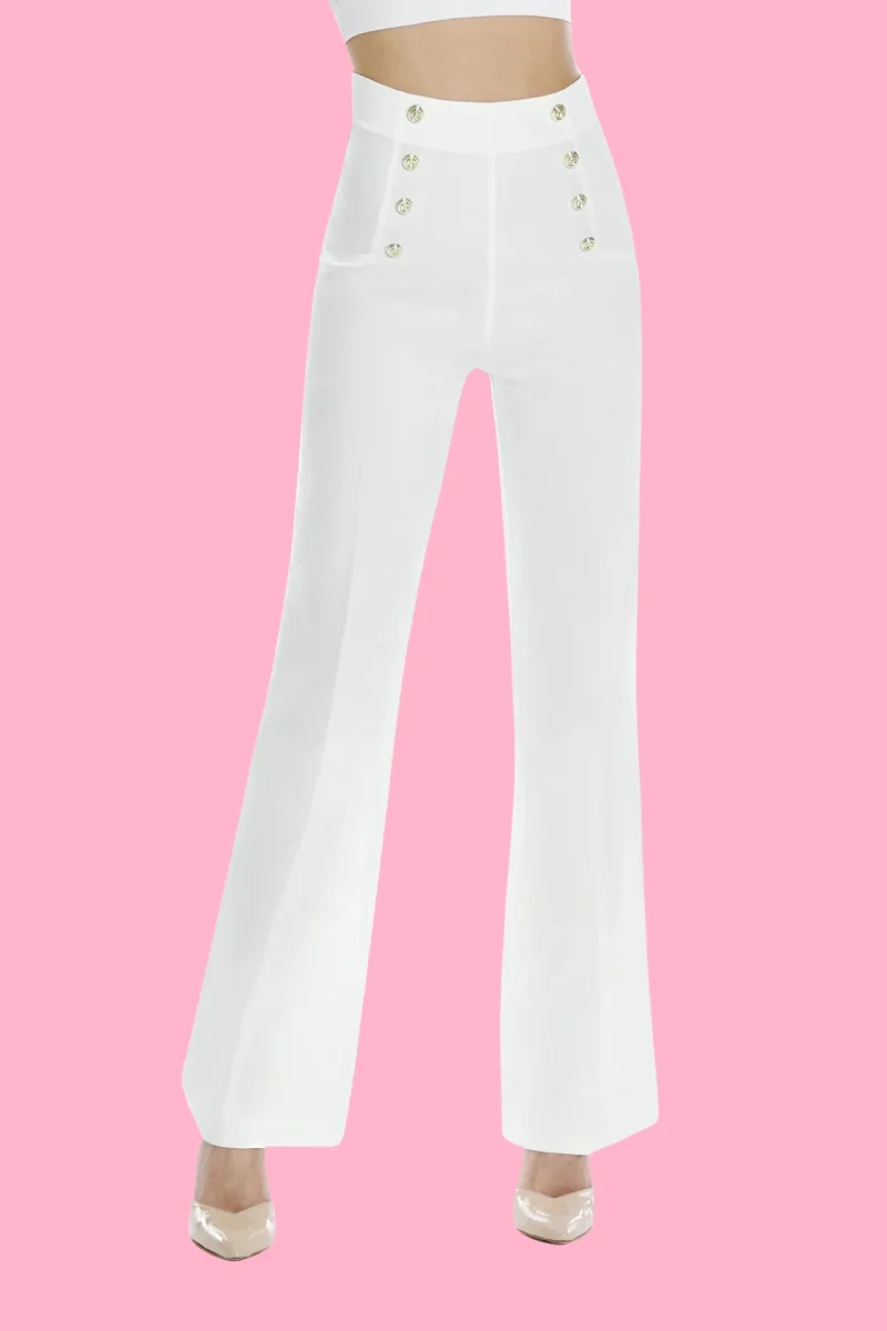 Gonna "White Suit". Gonna tubino bianca corta con spacco laterale - immagine 4