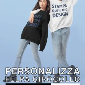 Felpa girocollo per adulto e bimbo unisex