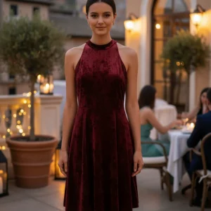 Abito Velluto Giro Maniche