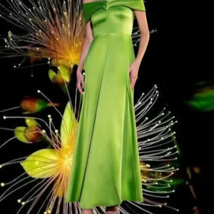 Abito "Gleaming Delight". Abito con corpetto, scollatura ampia e gonna larga.