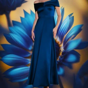 Abito "Iridescent Majesty". Abito con corpetto, scollatura ampia e gonna larga.