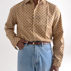 Camicia Oversize fantasia Bandana Ocra