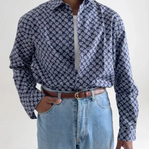 Camicia Oversize fantasia Bandana Blu