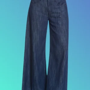 Jeans "Wide Leg". Jeans destrutturato in tessuto testurizzato a gamba molto larga