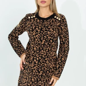 Abito in maglia animalier