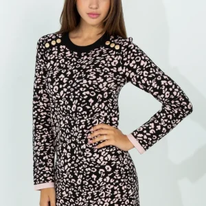 Abito in maglia animalier