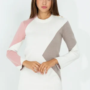 Abito in maglia color block