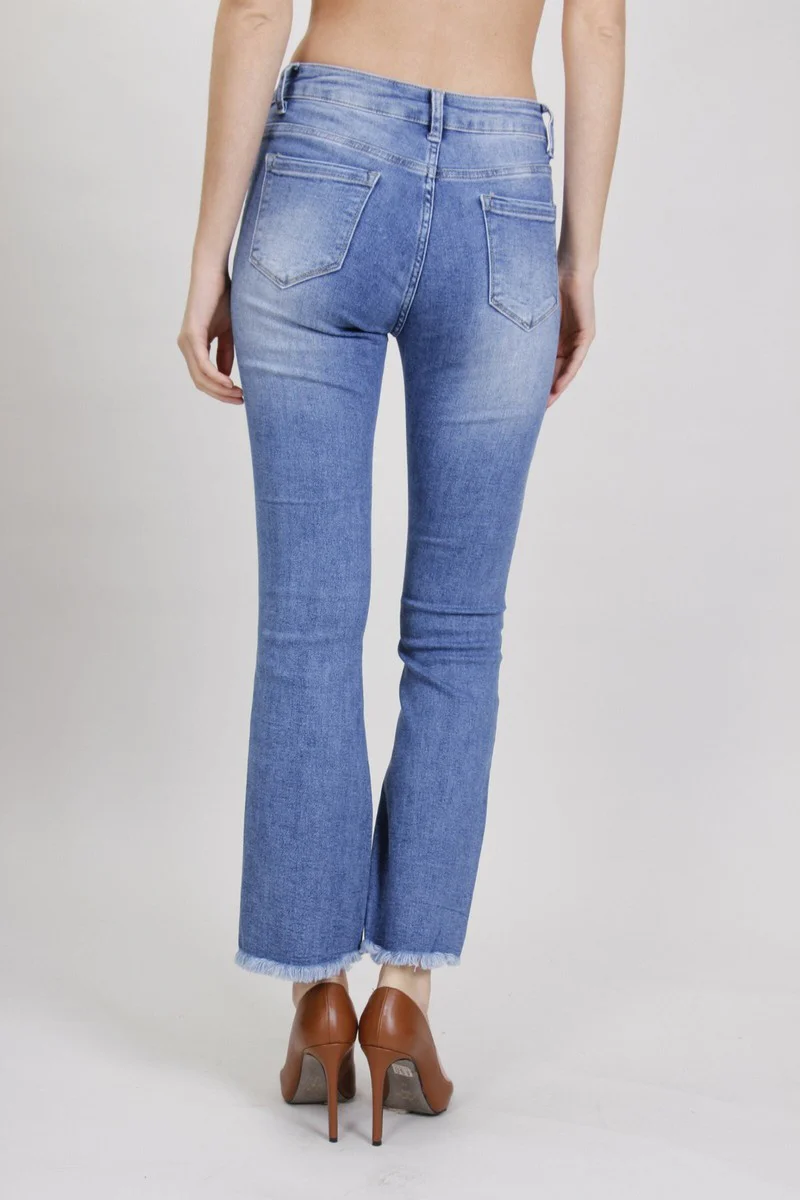 Jeans Zampetta con Orlo Sfrangiato - immagine 3