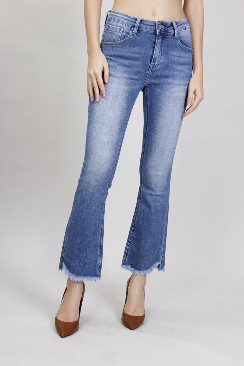 Jeans Zampetta con Orlo Sfrangiato - immagine 4