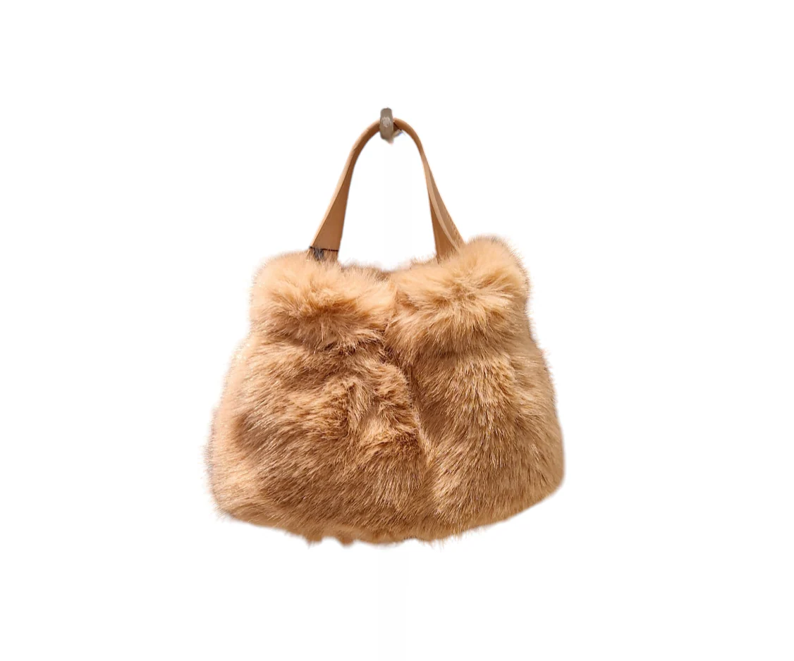 Borsa Pelliccia Manico Pelle - immagine 3