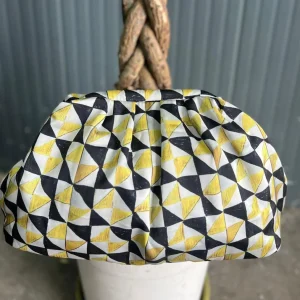 Borsa Clutch Donna in Tessuto Rasato con Tracolla a Catena