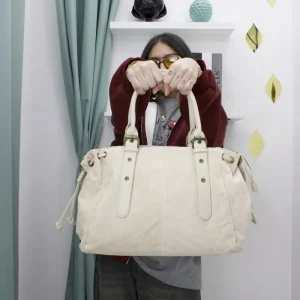 Borsa in Camoscio Ecologico con Doppi Manici e Tracolla – Timeless Lady