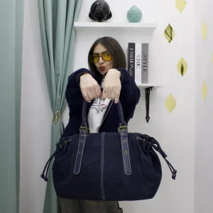 Borsa in Camoscio Ecologico con Doppi Manici e Tracolla – Timeless Lady