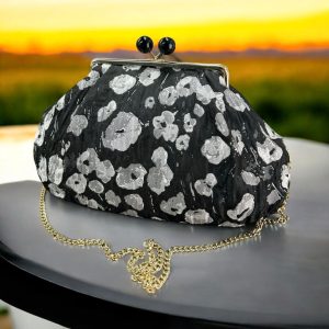 Borsa clutch in tessuto jacquard