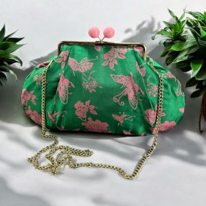 Borsa clutch in tessuto jacquard