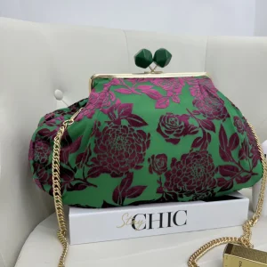 Clutch Maxi in Stoffa con Dettagli in Ciniglia – Fantasie Floreali, Maculate e Tropicali
