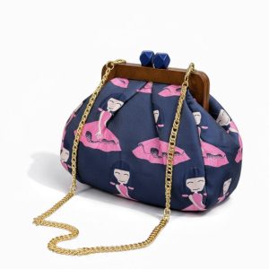 Borsa da Donna in Jacquard con Clutch in Legno – Eleganza e Carattere in Ogni Dettaglio