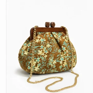 Borsa da Donna in Jacquard con Clutch in Legno – Eleganza e Carattere in Ogni Dettaglio
