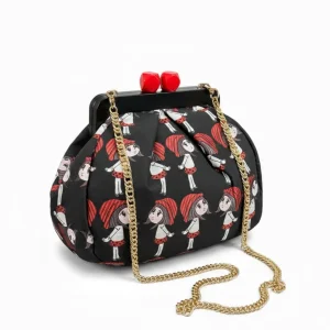 Borsa da Donna in Jacquard con Clutch in Legno – Eleganza e Carattere in Ogni Dettaglio