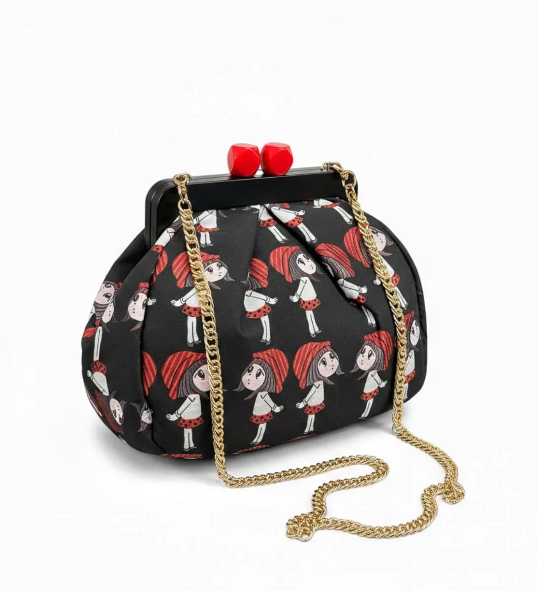 Borsa da Donna in Jacquard con Clutch in Legno – Eleganza e Carattere in Ogni Dettaglio