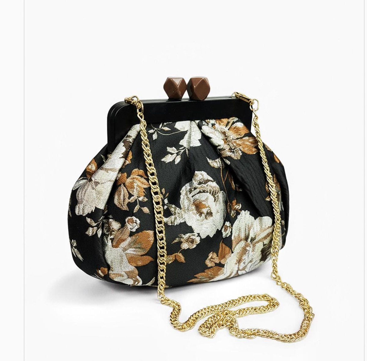 Borsa da Donna in Jacquard con Clutch in Legno – Eleganza e Carattere in Ogni Dettaglio - immagine 2