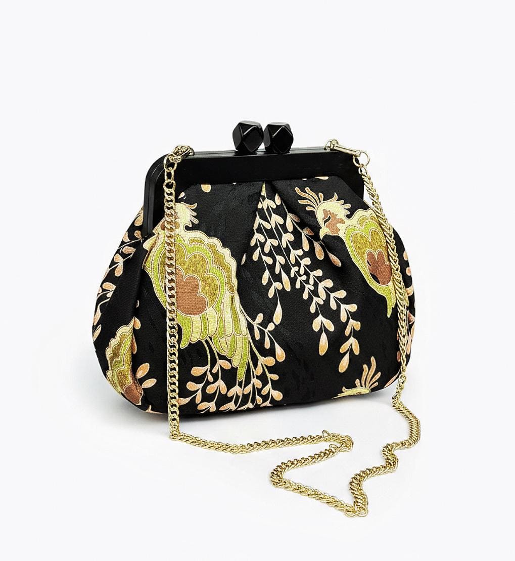 Borsa da Donna in Jacquard con Clutch in Legno – Eleganza e Carattere in Ogni Dettaglio - immagine 2