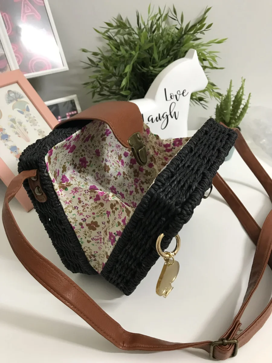 Borsa in rafia boho chic - immagine 5