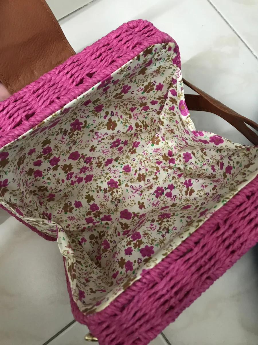 Borsa in rafia boho chic - immagine 3