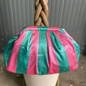 Borsa Clutch Donna in Tessuto Rasato con Tracolla a Catena