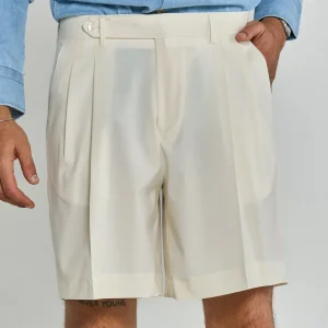 Bermuda Cinta Lunga con Passanti Bianco Opaco Mykonos