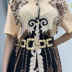 Cintura con fascia elastica e fibbia a catena