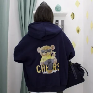 Felpa Oversize con Zip e Cappuccio Teddy – MOON KISS