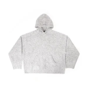 Felpa Oversize in Alpaca con cappuccio e ricami 3D