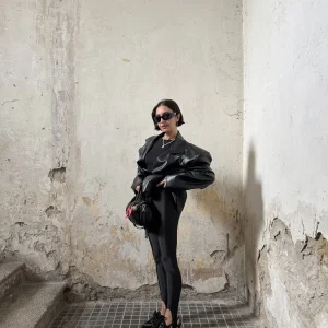 Leggings Modellante con Staffa Donna – Fascia Elastica in Vita | XS–M