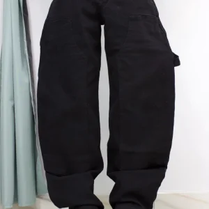 Pantalone Carpenter nero modello balloon in denim da donna