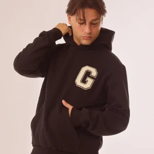 Felpa con logo ricamato e tasca a marsupio