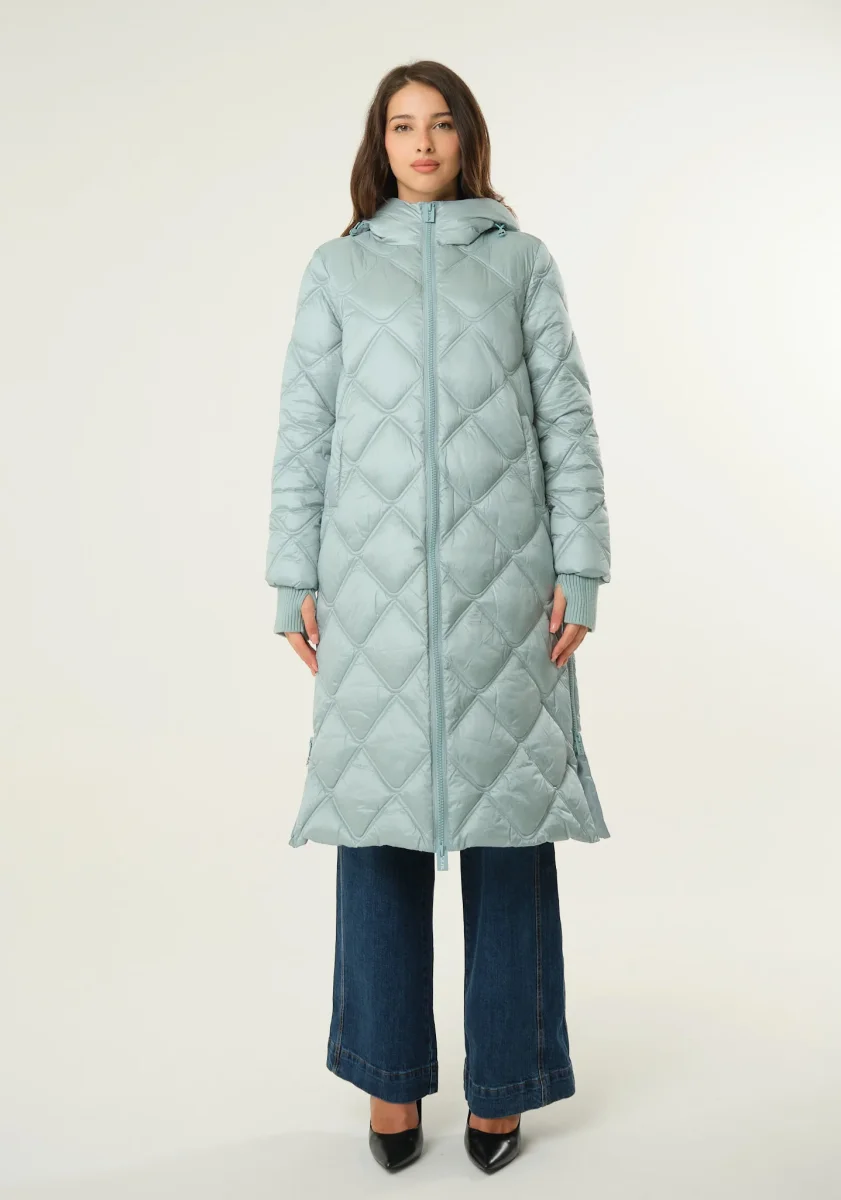 Piumino lungo con polsino a guanto - immagine 6