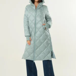 Piumino lungo con polsino a guanto