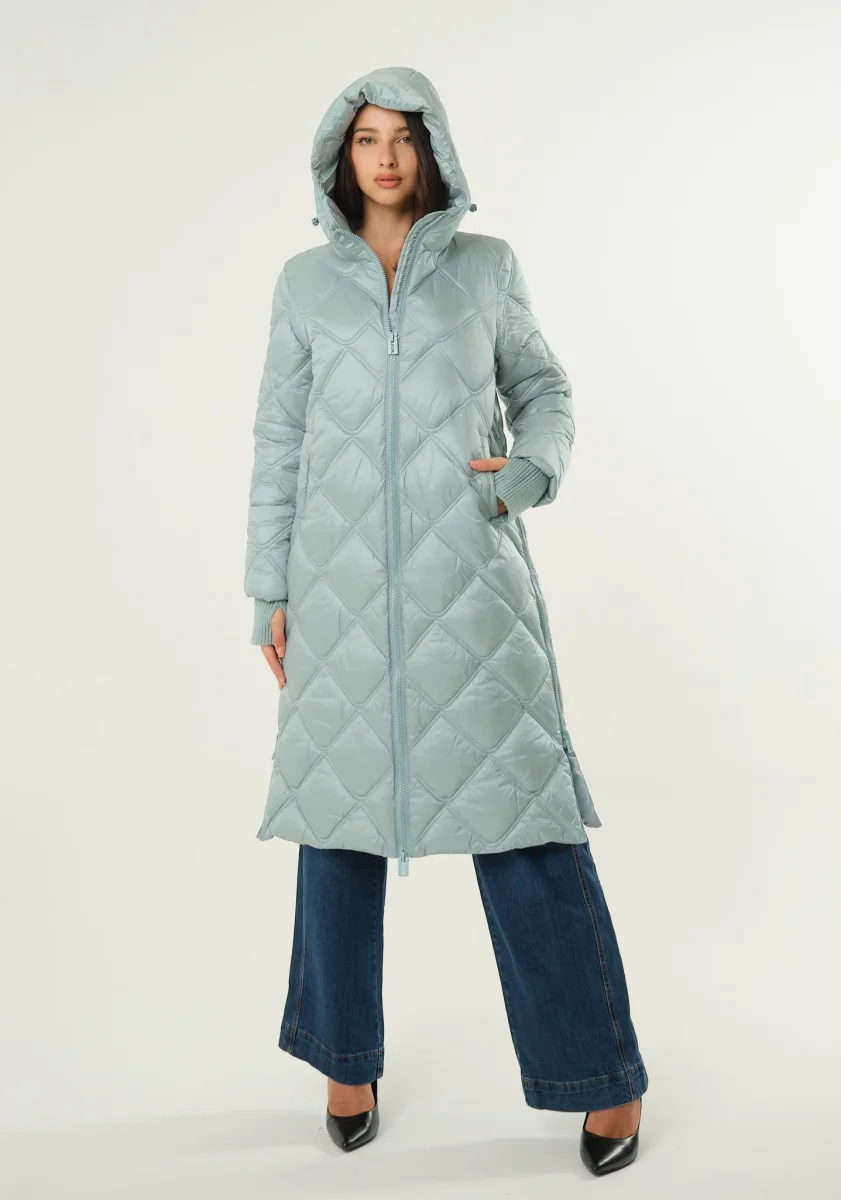 Piumino lungo con polsino a guanto - immagine 3