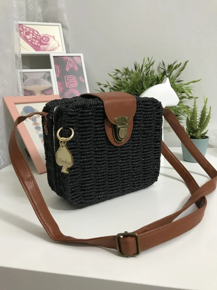 Borsa in rafia boho chic - immagine 4