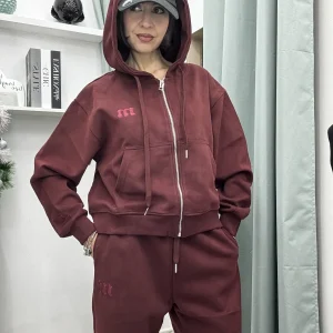 Coordinato Tuta Donna Moonkiss in Cotone – Felpa con Zip e Pantaloni Comfy (SM/ML)