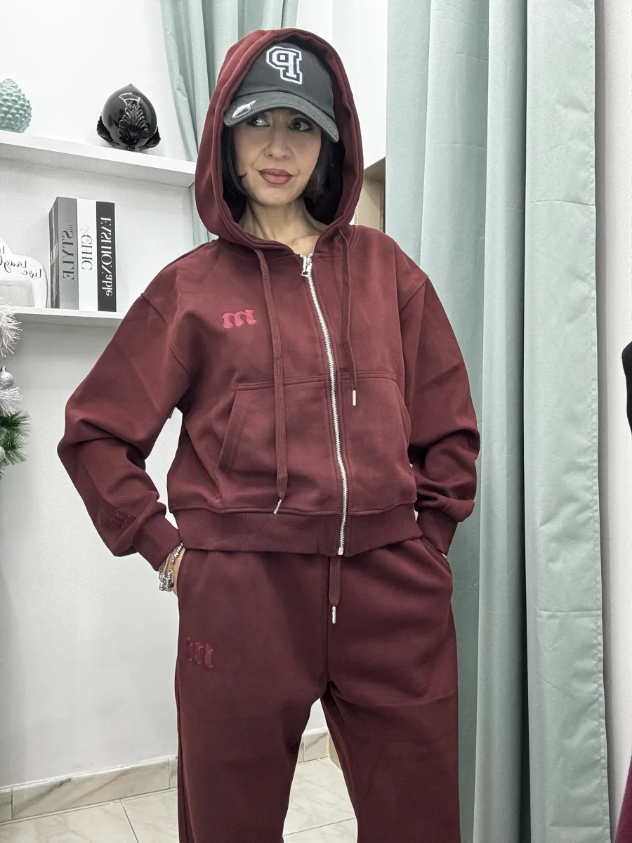 Coordinato Tuta Donna Moonkiss in Cotone – Felpa con Zip e Pantaloni Comfy (SM/ML) - immagine 2