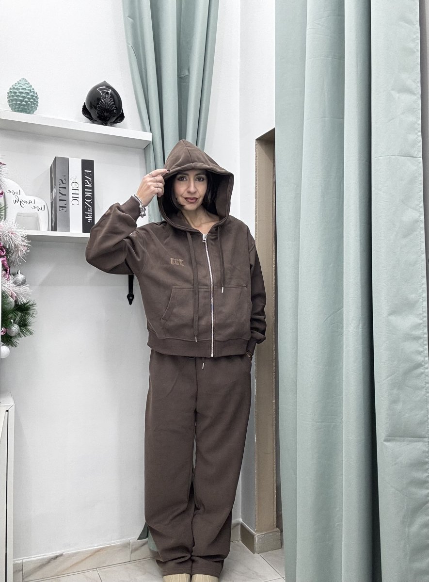 Coordinato Tuta Donna Moonkiss in Cotone – Felpa con Zip e Pantaloni Comfy (SM/ML) - immagine 5