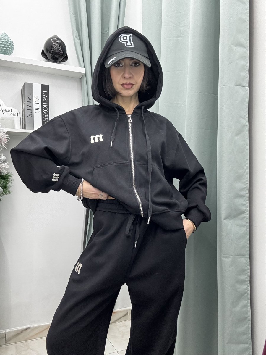 Coordinato Tuta Donna Moonkiss in Cotone – Felpa con Zip e Pantaloni Comfy (SM/ML) - immagine 6