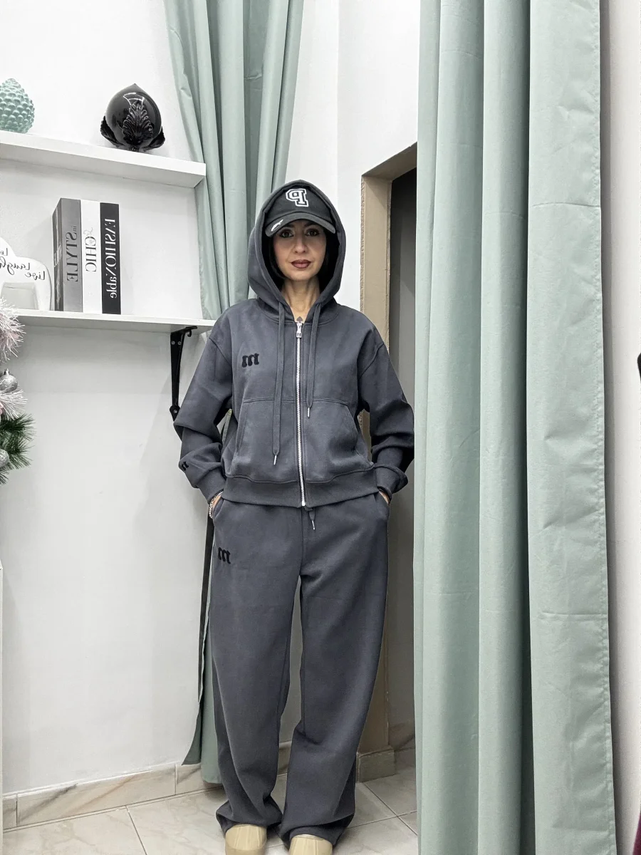 Coordinato Tuta Donna Moonkiss in Cotone – Felpa con Zip e Pantaloni Comfy (SM/ML) - immagine 9