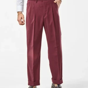 Pantalone Fondo Ampio e Fibbie Laterali Bordò Firenze