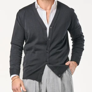 Cardigan in 100% Lana Merinos Nero